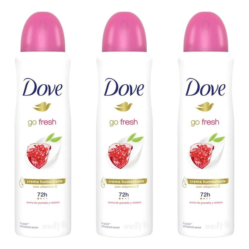 X3 Desodorante Dove Spray Aerosol Granada Verbena 72h 150ml Granada