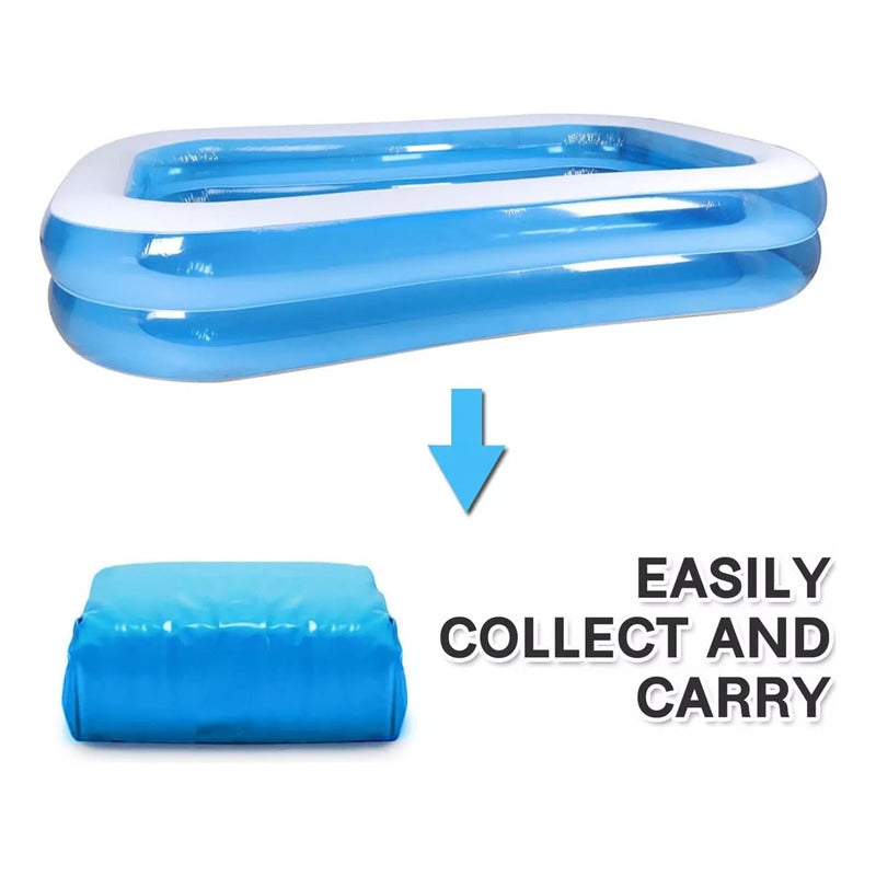 Piscina Familiar Inflable Rectangular 2m X 1.2m Verano Celeste