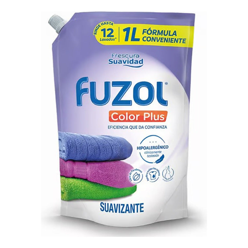 Pack X3 Suavizante Fuzol Color Plus 1litro Frescura Suavidad