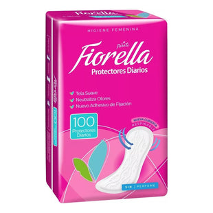 Protectores Diarios Fiorella 100unid Tela Suave Sin Perfume