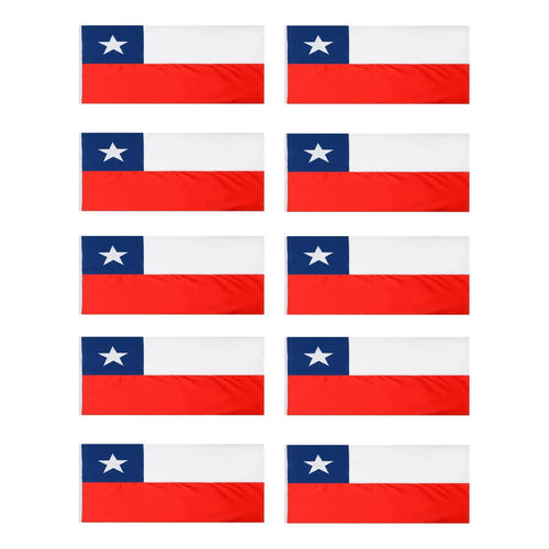 Pack10 Banderas De Chile Bandera Chile Chilena 145 X 90 Tela Bandera Chile