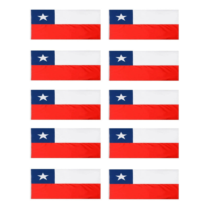 Pack10 Banderas De Chile Bandera Chile Chilena 145 X 90 Tela Bandera Chile