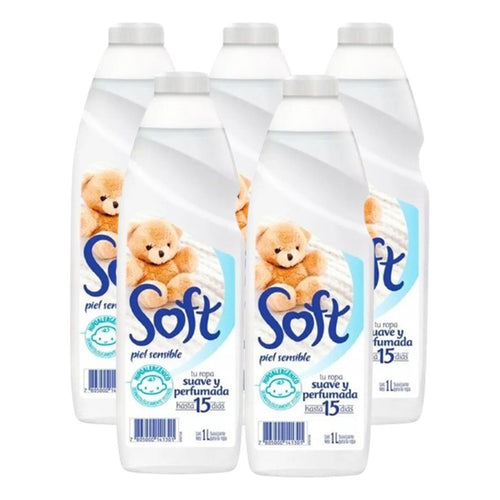 X5 Suavizante Soft Piel Sensible 1litro Ropa Suave Perfumada