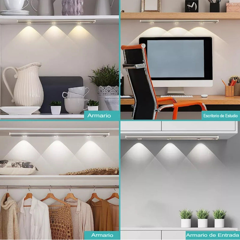Pack 2 Luces Led Recargable Con Sensor De Movimiento 40cm Calido / Fria / Neutra