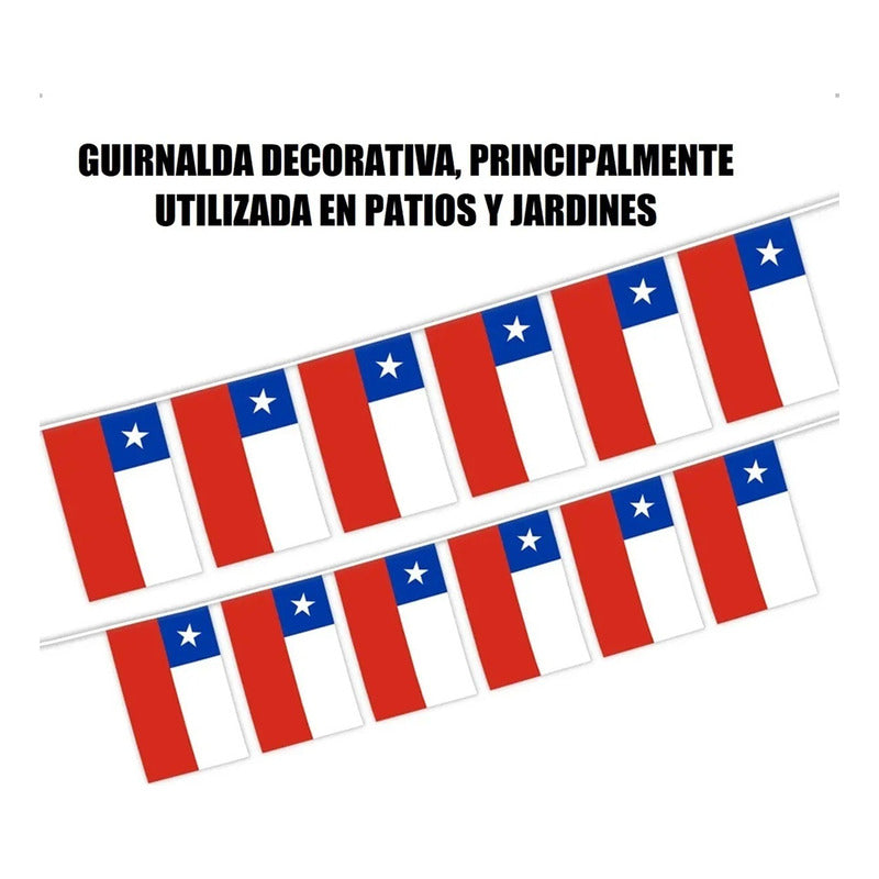 Guirnaldas Banderines Fiestas Patrias Decoración Chile 3mts