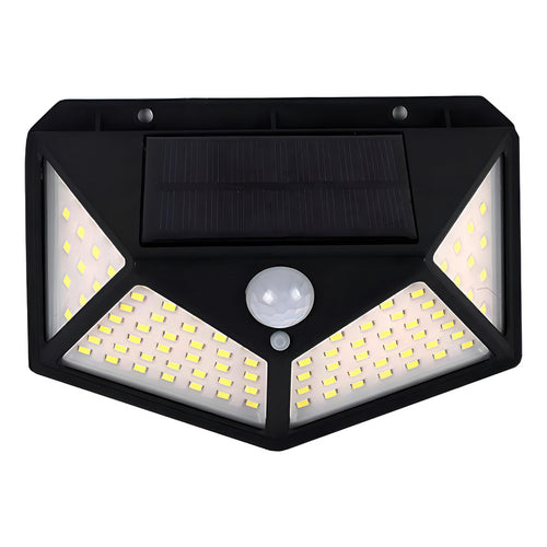 Lámpara Solar De 100 Led Con Sensor De Jardín, Impermeable, Color Negro