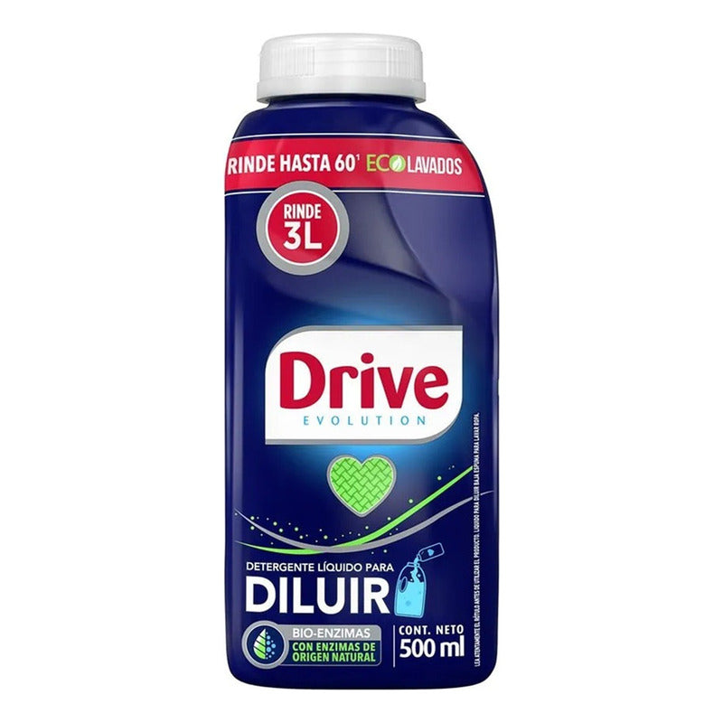 Detergente Drive Líquido Para Diluir 500ml Hasta 60 Lavados