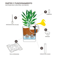 Macetero Cuadrado Estilo Ratán Sistema De Riego Plantas