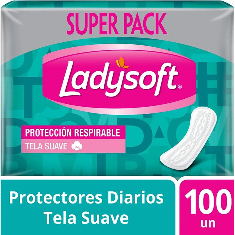 X3 Protectores Diarios Ladysoft Clásicos Tela Suave 100unid