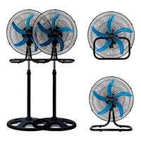 Pack X2 Ventilador 3 En 1 Industrial Kasser 5 Aspas 18p
