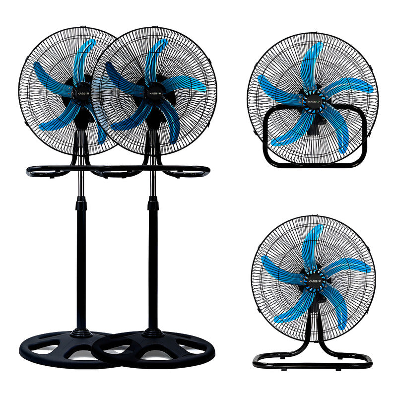 Pack X2 Ventilador 3 En 1 Industrial Kasser 5 Aspas 18p