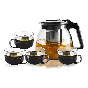 Tetera Infusora De 1 Litro Y 4 Tazas En Tarro De Vidrio Table Vai