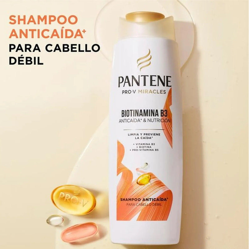 Pack X2 Shampoo Pantene Anticaída + Biotinamina B3 300ml