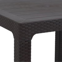 Mesa Roble Ratán Exterior Madera Living Comedor Terraza