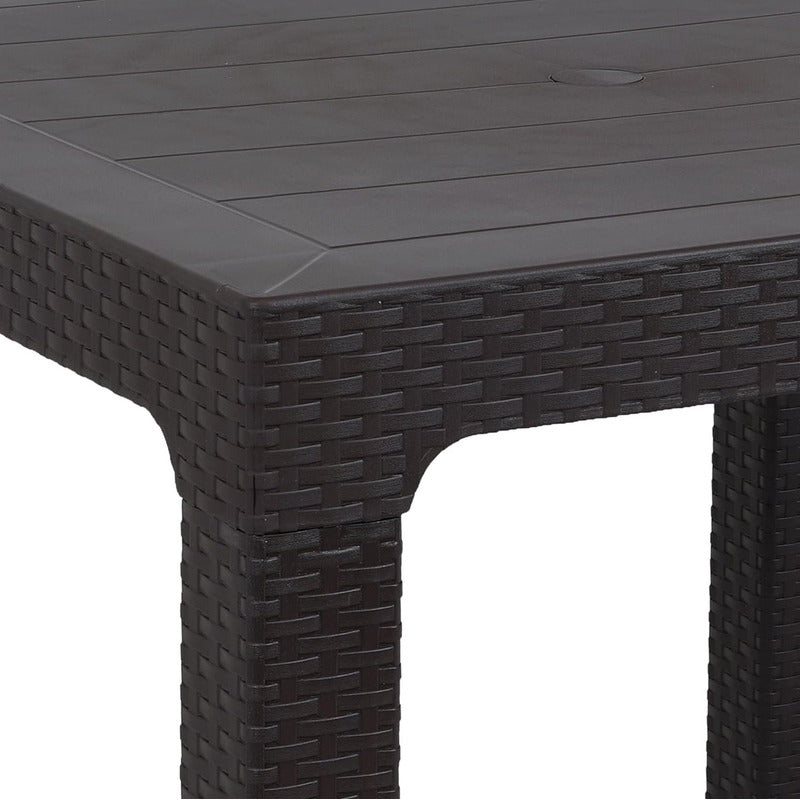 Mesa Roble Ratán Exterior Madera Living Comedor Terraza