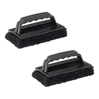 X2 Esponja Abrasiva Limpieza De Parrilla Asado Bbq Mr Beef Negro