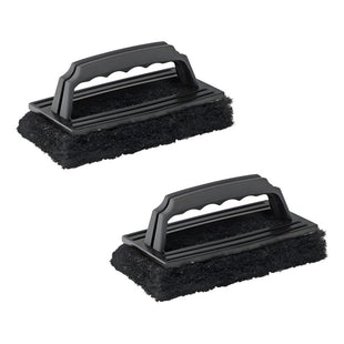 X2 Esponja Abrasiva Limpieza De Parrilla Asado Bbq Mr Beef Negro