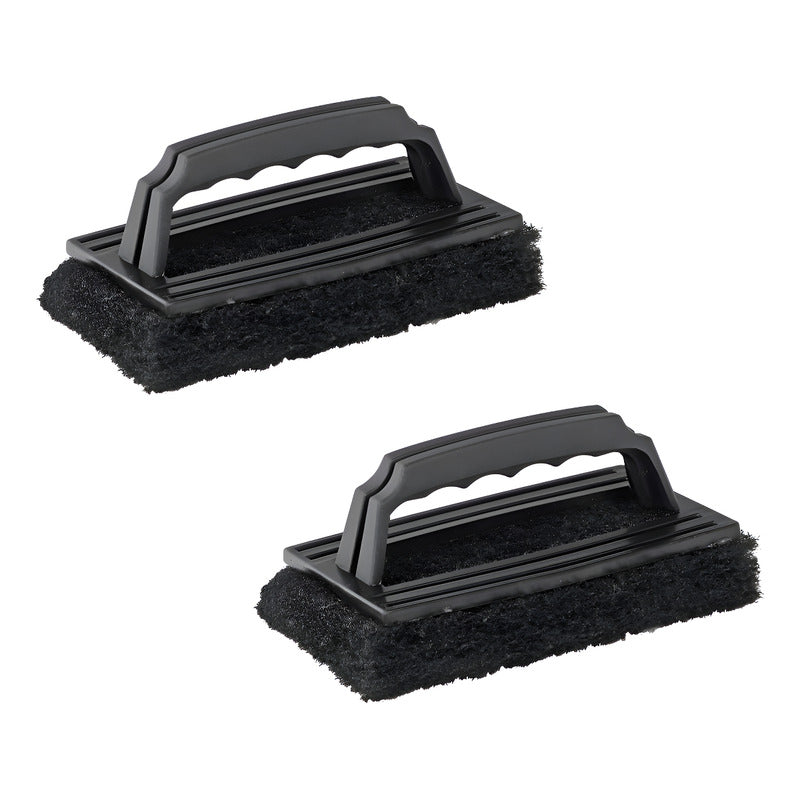 X2 Esponja Abrasiva Limpieza De Parrilla Asado Bbq Mr Beef Negro