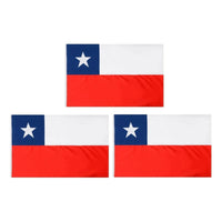 Pack 3 Banderas De Chile Bandera Chile Chilena 145 X 90 Tela Bandera Chile