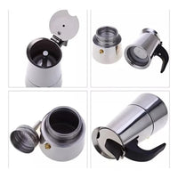 Cafetera Italiana 6 Tazas Inoxidable Espresso Maker Manual Plateado