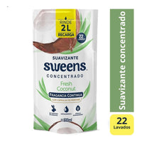 X3 Suavizante Sweens Concentrado Fresh Coconut Doypack 500ml