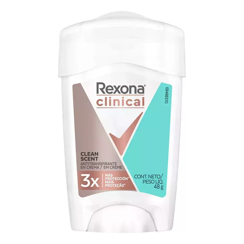 X2 Desodorante Crema Rexona Clinical Clean Scent 48g Women Clean Scent