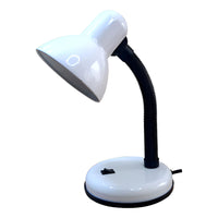 Lampara Escritorio Mesa Cuello Flexible Color De La Estructura Base Fija Blanca
