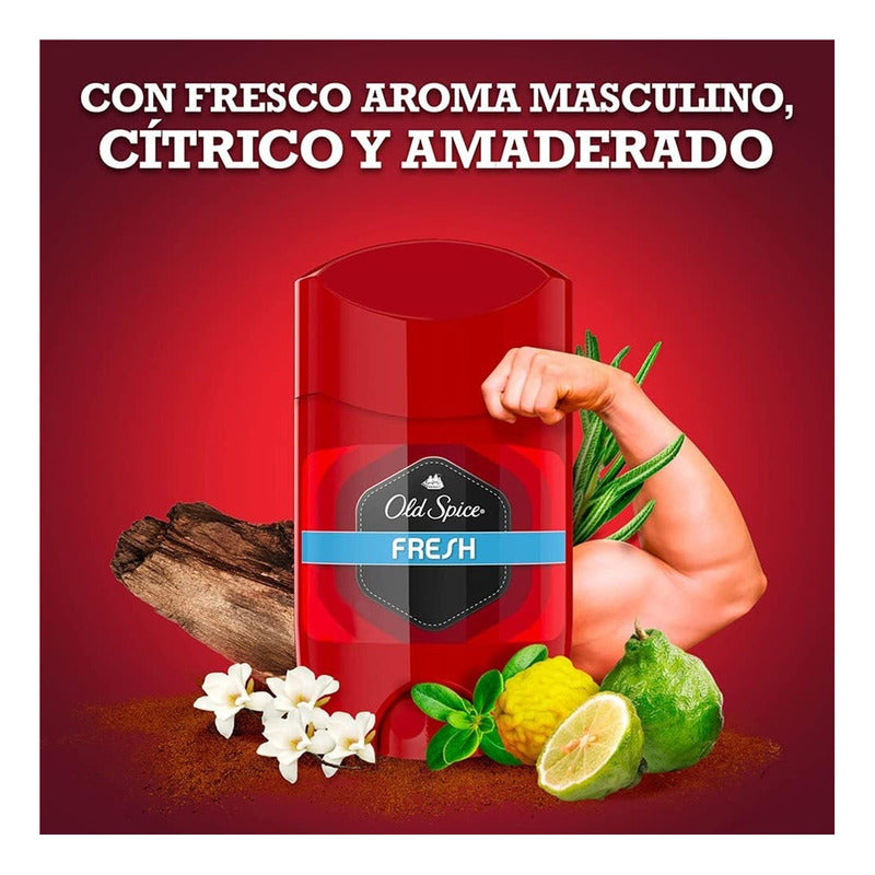 Desodorante Barra Old Spice Fresh Frescura Menta 50g