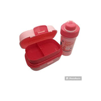 Tupper Contenedor Lonchera Escolar + Botella D Agua Luch Box