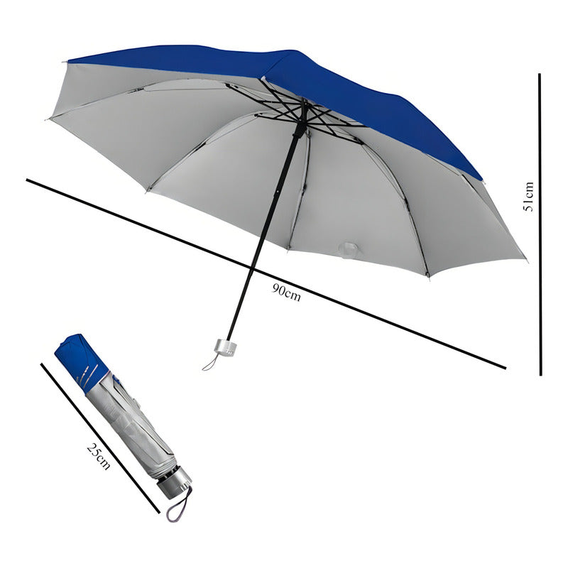 Paraguas Lluvia Plegable sombrilla Impermeable Retractil Uv Color Negro