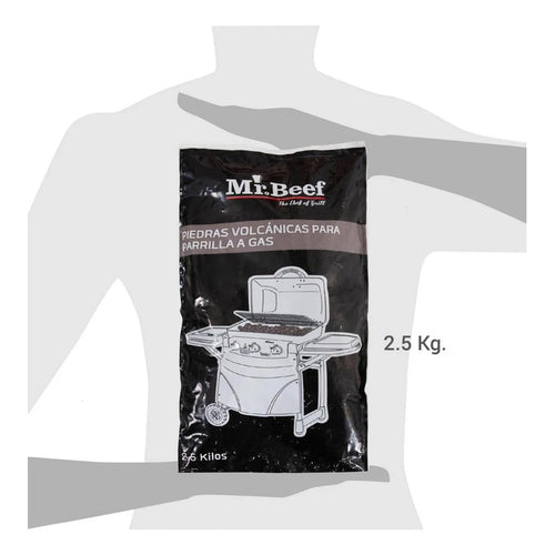 Piedras Volcánica 2,5 Kg Parrilla A Gas Mr Beef Asado Bbq
