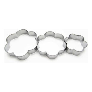 Juego X3 Cortadores Galletas Moldes Cortante Galleta Diseño Flor