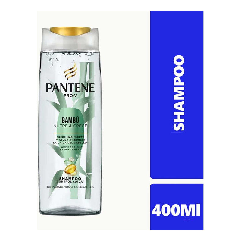 X2 Shampoo Pantene 400ml Bambú Nutre & Crece Control Caída