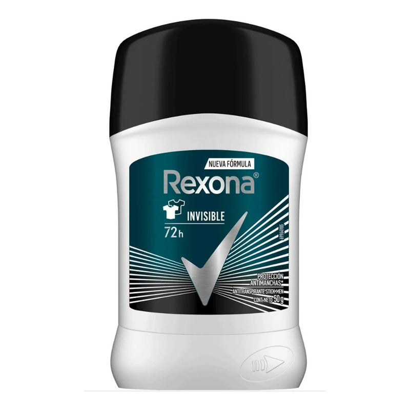 Pack X2 Desodorante Rexona Barra Men 50gr Invisible 72h Neutra
