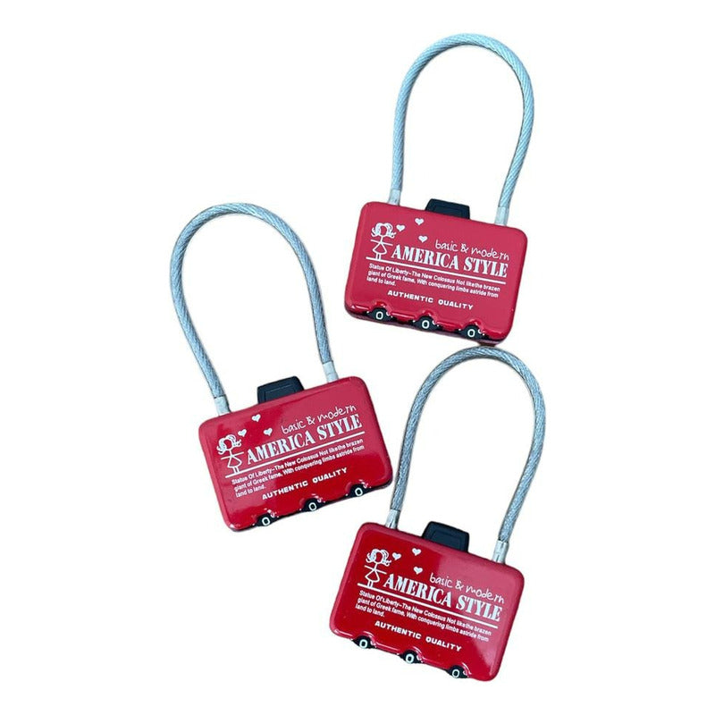 Candado Viaje Con Clave Mochila/ Locker/ Equipaje Anti Robo