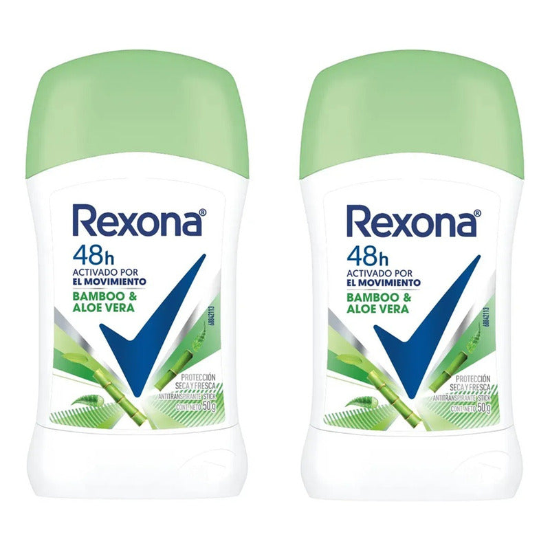 Desodorante Rexona Barra 50g Bamboo Aloe Vera 48h