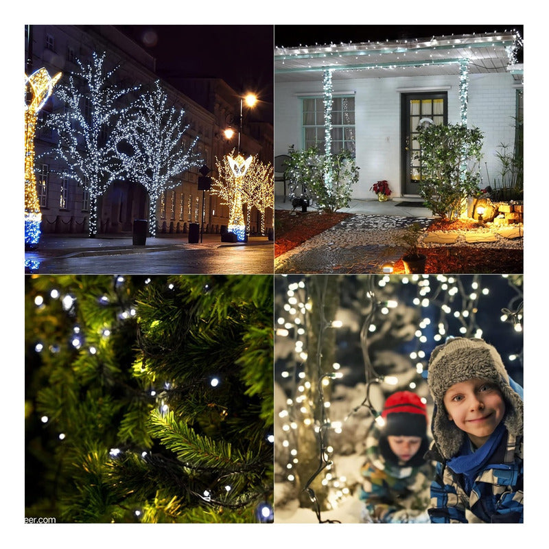Luces Navideña Led Luz Arbol Navidad Amarillo Decoración 50m