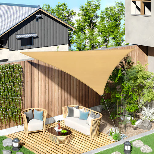 Malla Triangulo Sombra Vela Toldo Uv 3 X 3 X 3 Color Beige