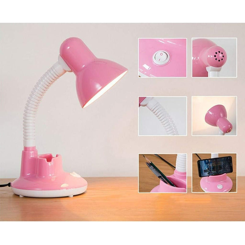 Lampara Escritorio Cuello Flexible Lamparas Velador Lectura