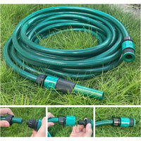 X2 Manguera Jardin Reforzada 1/2 Pulgada 10 Metros + Acoples Verde Musgo