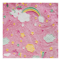 Polerones Sherpa Chiporro Capucha Manta Luminosa Niños Niñas Unica Rosa Nubes Estrellas
