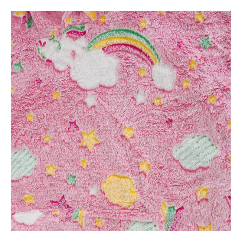 Polerones Sherpa Chiporro Capucha Manta Luminosa Niños Niñas Unica Rosa Nubes Estrellas