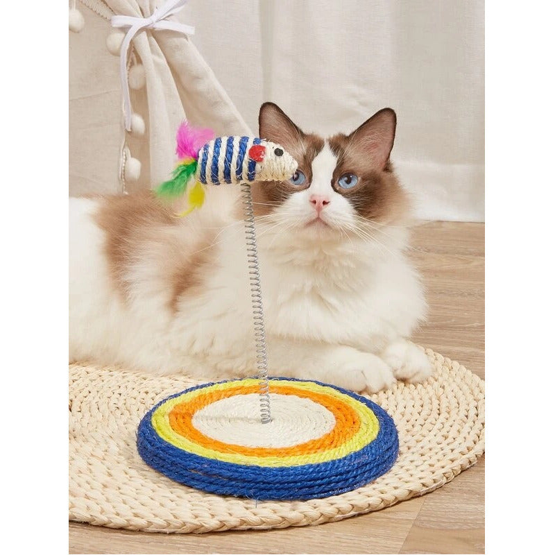 Rascador Gato Raton Torre Juguete Mini Rascador Con Porfiado