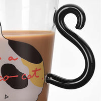 Taza De Vidrio Café Gatos Taza Cristal Cola Gato Resistente