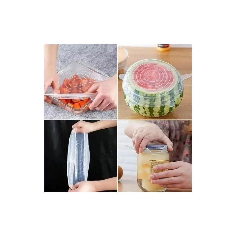 Tapas De Silicona Extensible Ajustable Adaptable Alimentos