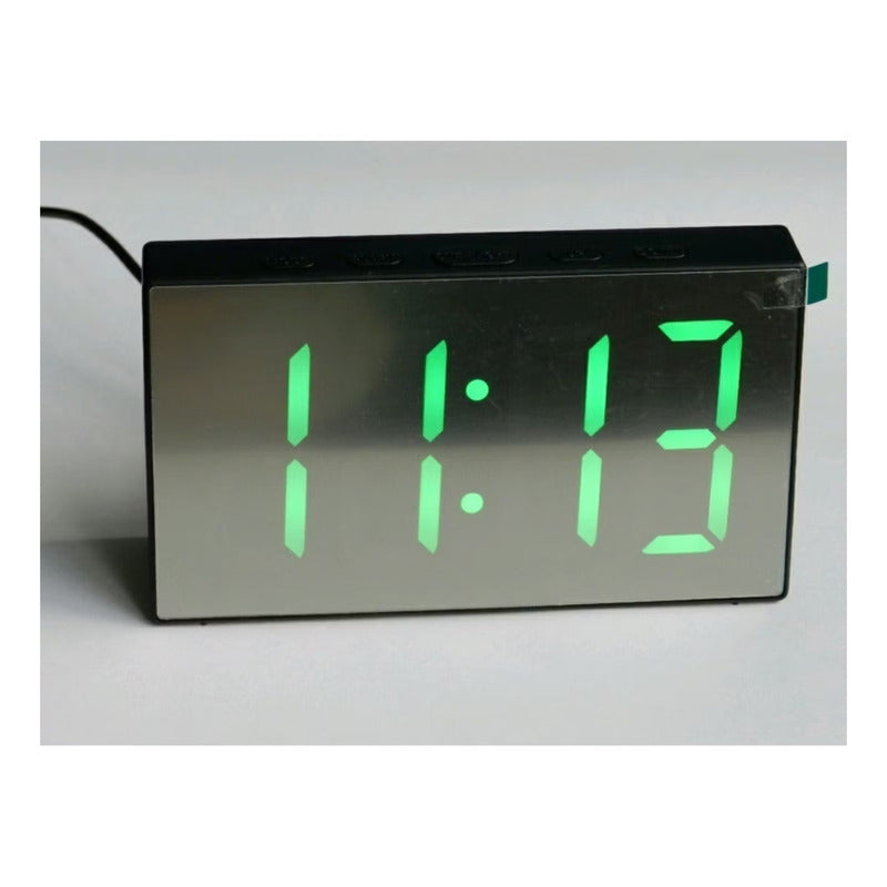 Reloj Despertador Digital Led De Escritorio Diseño Espejo