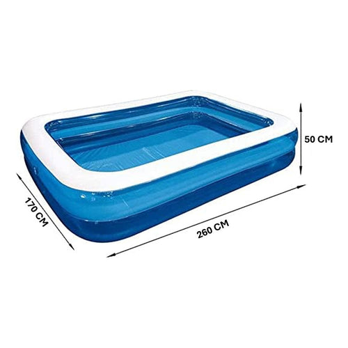 Piscina Familiar Inflable Rectangular 2.62mx1.75m Verano Azul