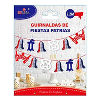 X5 Guirnalda Fiestas Patrias 2.2 Metros Feliz 18 Decoración Rojo