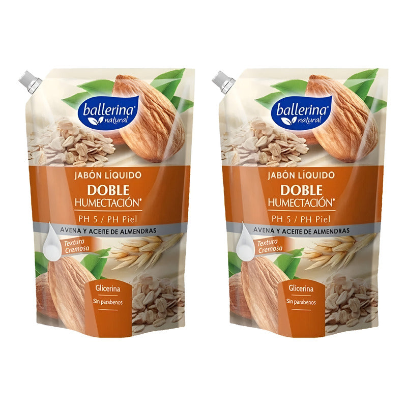 X2 Jabón Líquido Ballerina Natural 750 Ml Jabón Humectante
