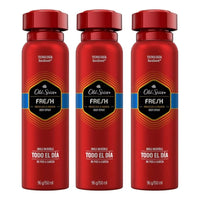 X3 Desodorante Old Spice Fresh Body Spray Frescura Menta Fresh Menta